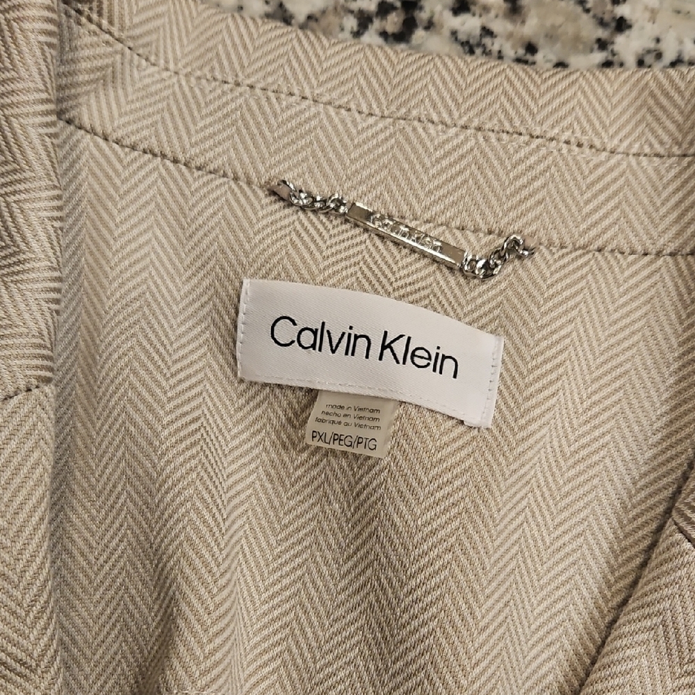 Calvin Klein Beige Herringbone Blazer